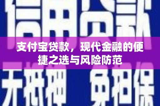 秦州支付宝贷款，现代金融的便捷之选与风险防范