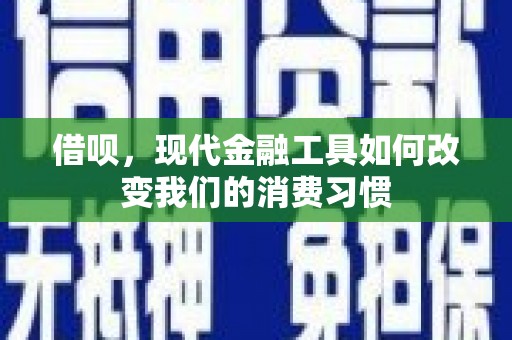 秦州借呗，现代金融工具如何改变我们的消费习惯