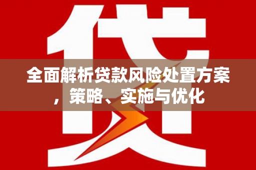 秦州全面解析贷款风险处置方案，策略、实施与优化